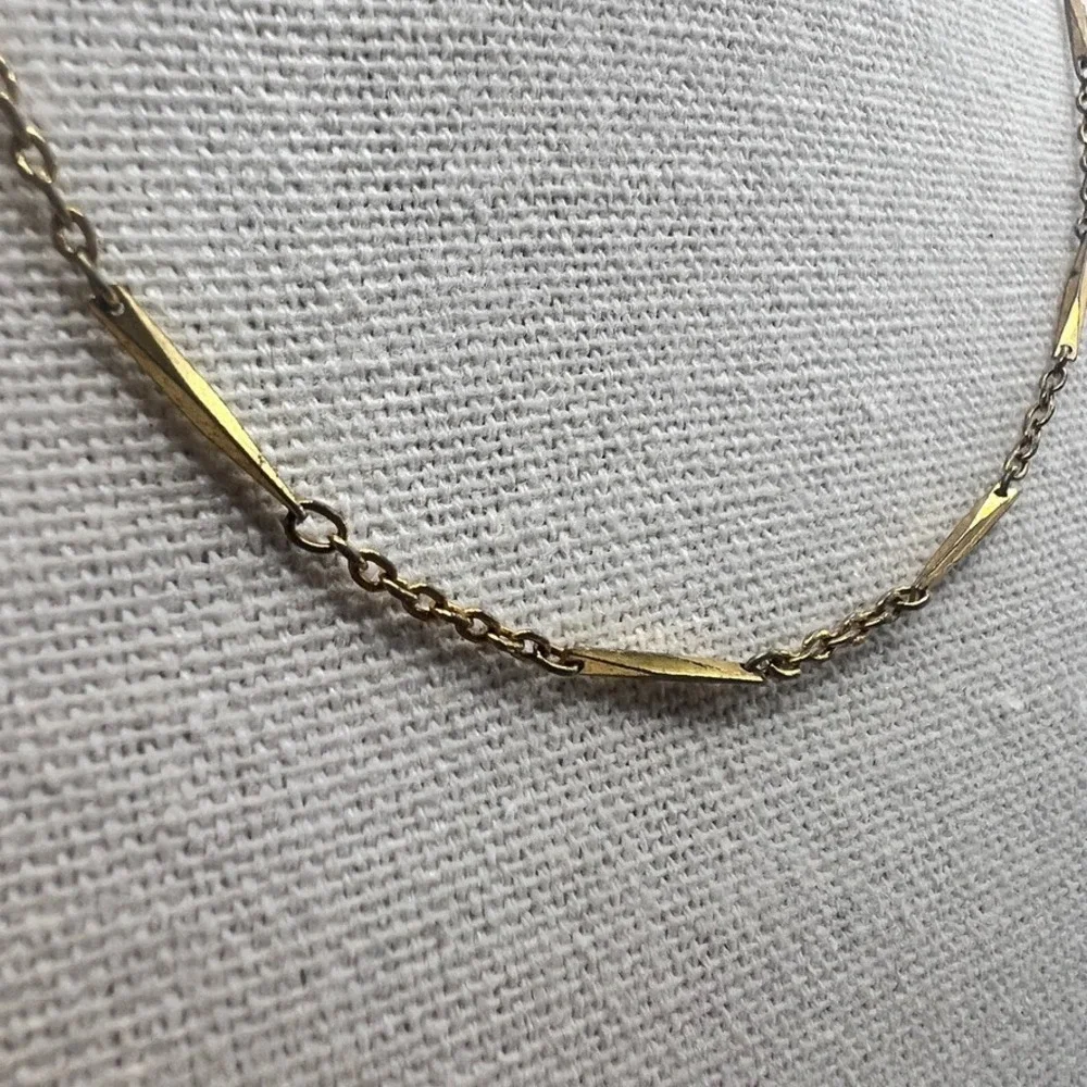 Vintage Monet Gold Tone Bar‎ Link Necklace Signed 18